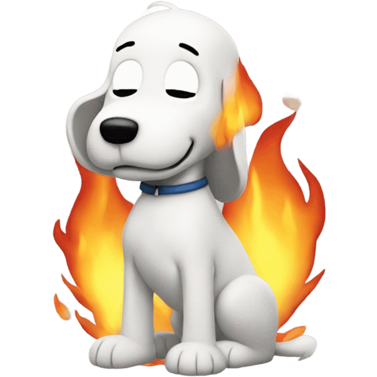 Snoopy one fire  emoji