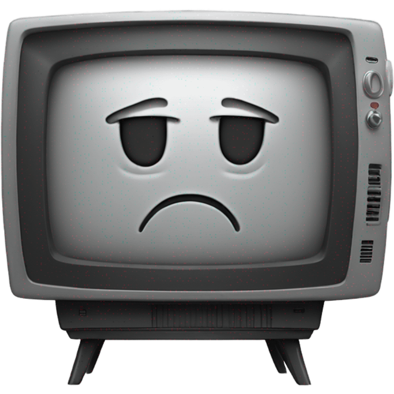 Gray television turned off with X letter emoji