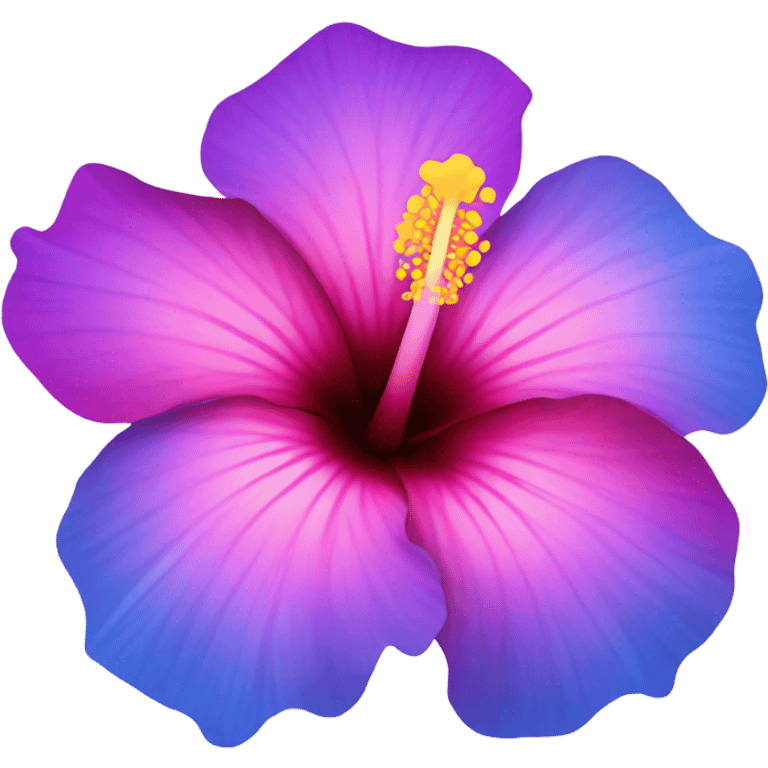 Blue purple pink hibiscus flower emoji