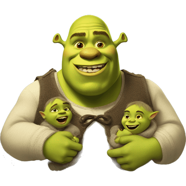 shrek with his babies emoji