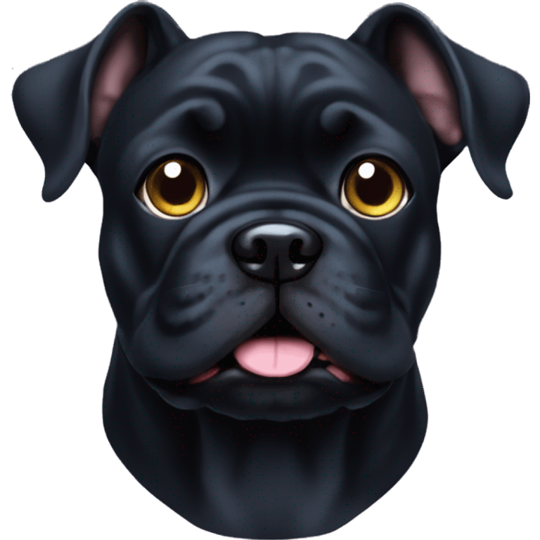 Black French buldog with galaxy eyes emoji