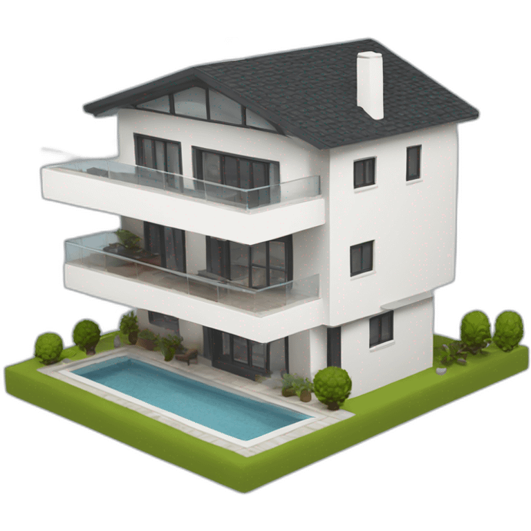 Modern House 3D emoji