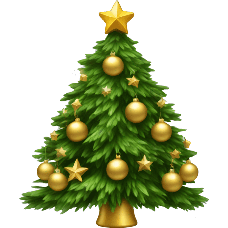 Christmas tree with golden Ornaments  emoji