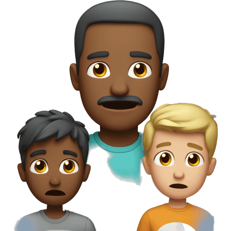 Dad frustrated with three boys emoji