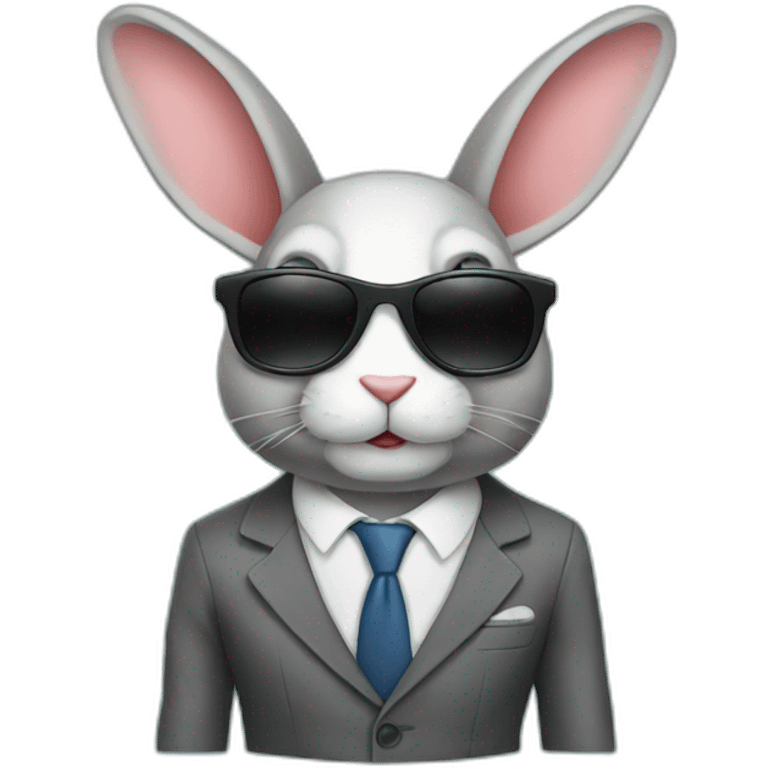 Rabbit with suit and sunglasses emoji