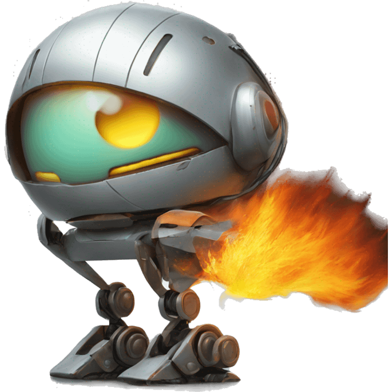 the robot is on fire emoji