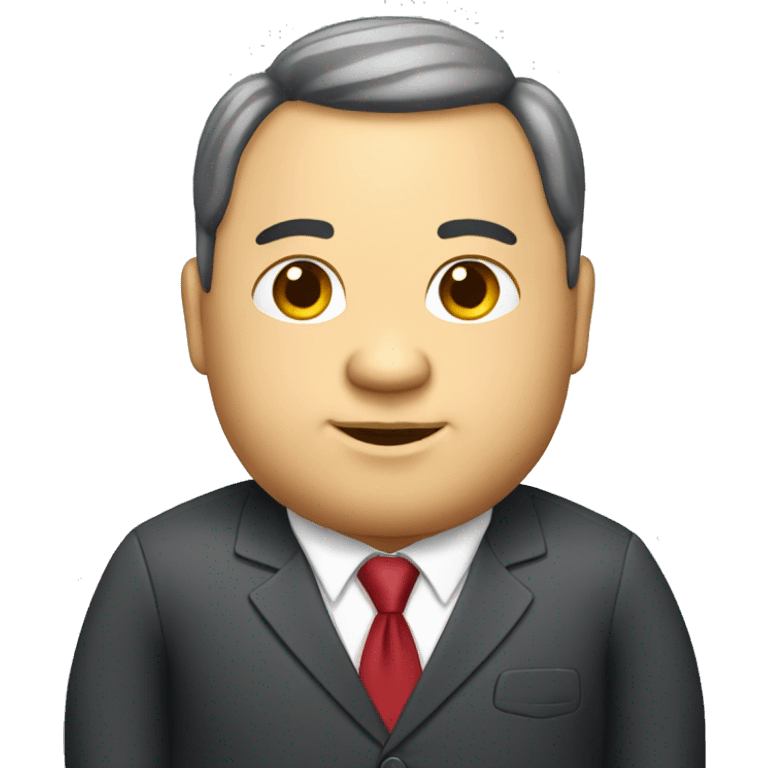 Chubby cheeked businessman emoji