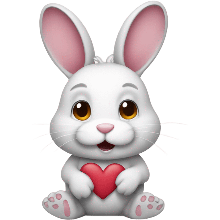 bunny showing a heart with its paws emoji