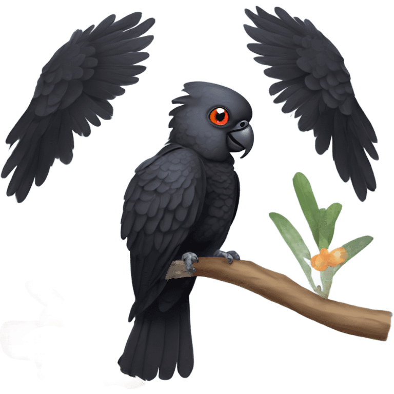 red-tailed black cockatoo emoji