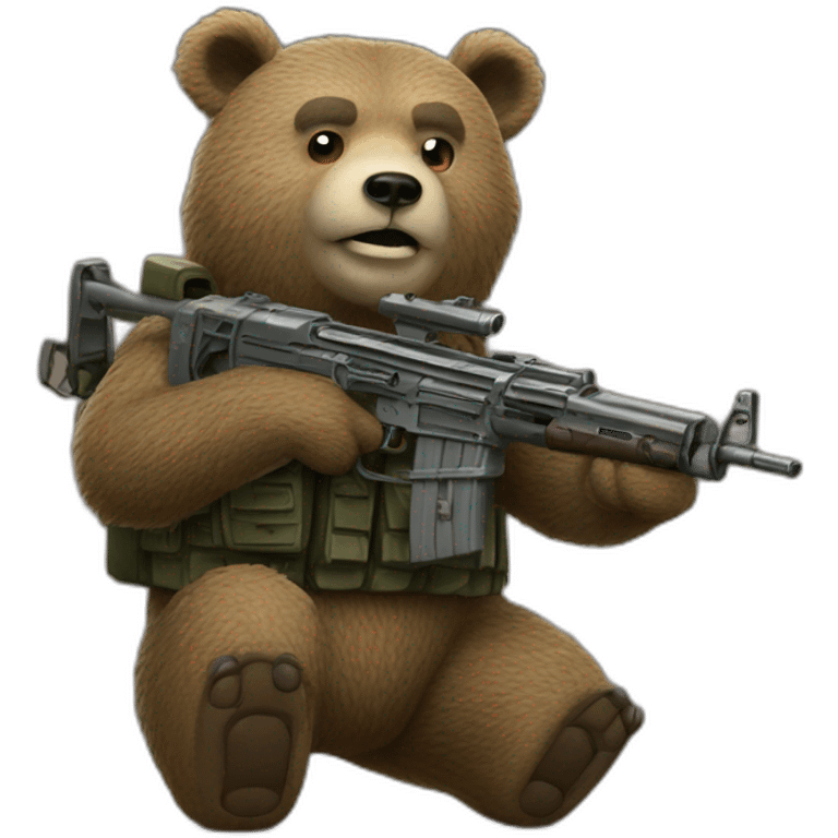 Bear with a MG42 machine gun emoji