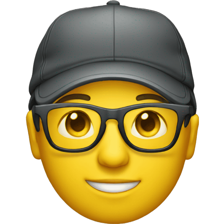 emoji of a person wearing a cap with glasses that are fitted with yellow lenses emoji