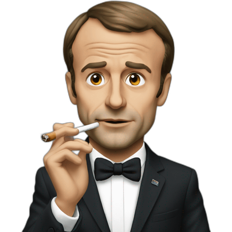 Emmanuel Macron smoking emoji