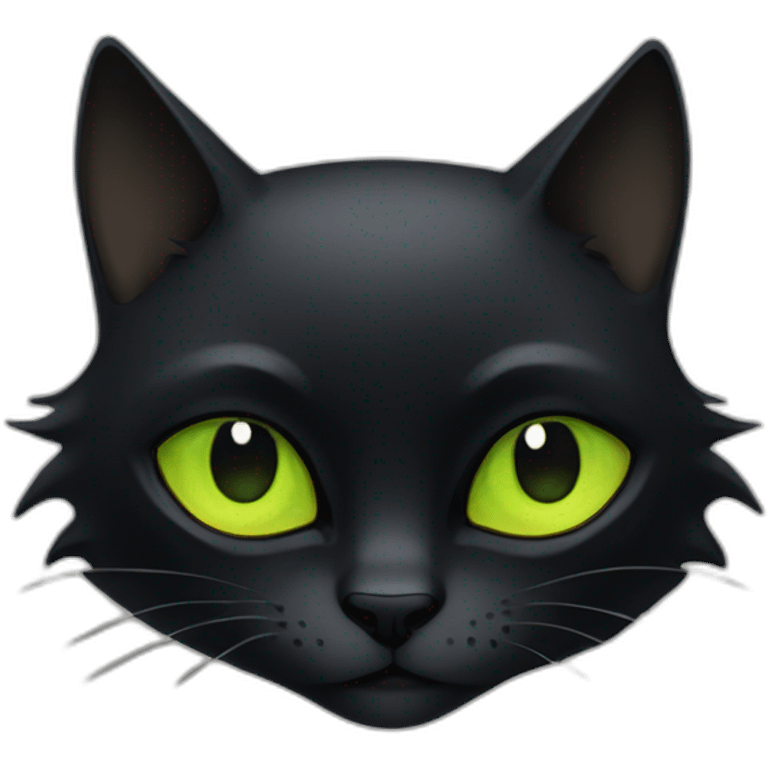 Chat noir yeux verts emoji