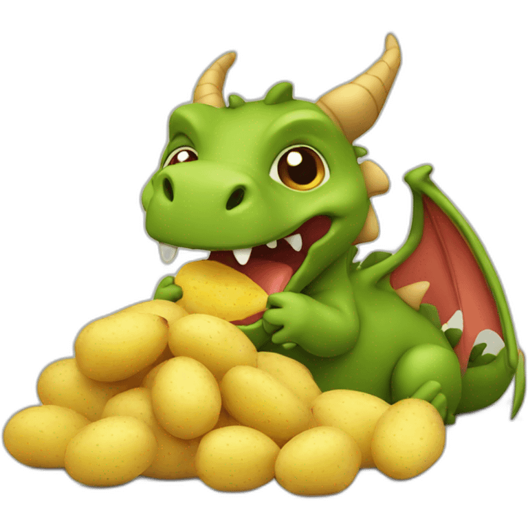 Dragon eats potatoes emoji