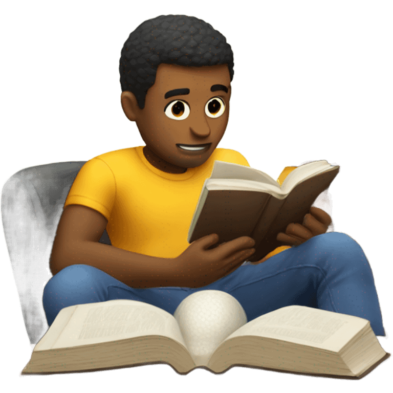 Football guy reading book  emoji