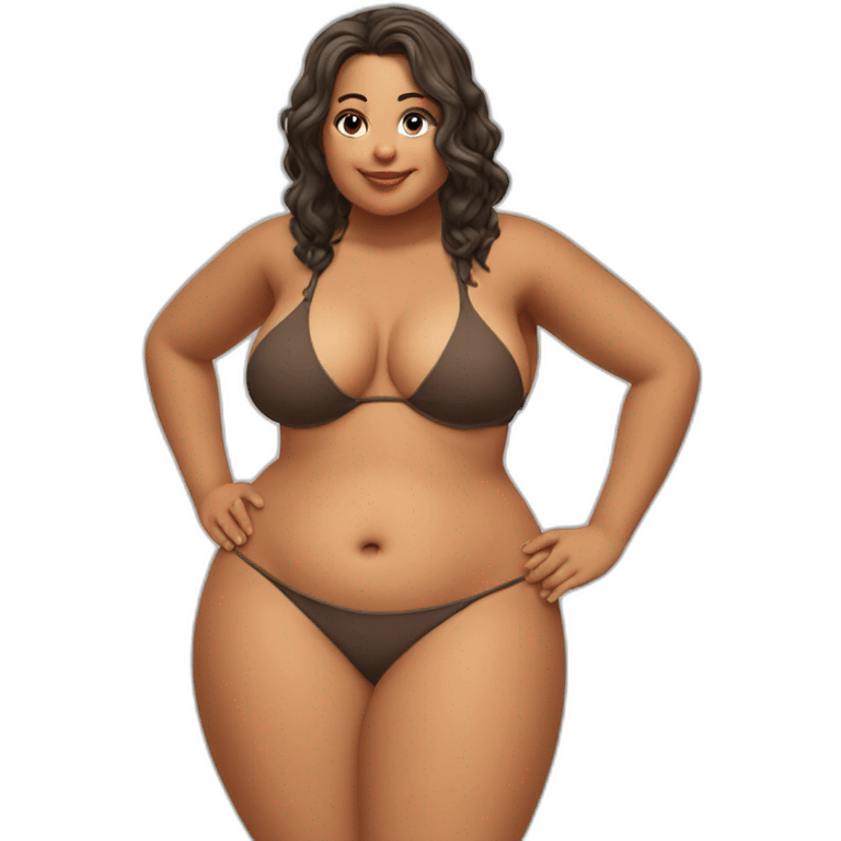 full body plump beauty-in-a-micro bikini both sides emoji