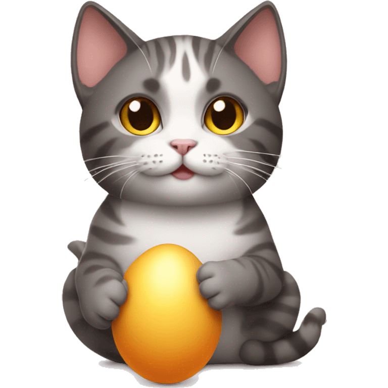 cat holding an egg emoji