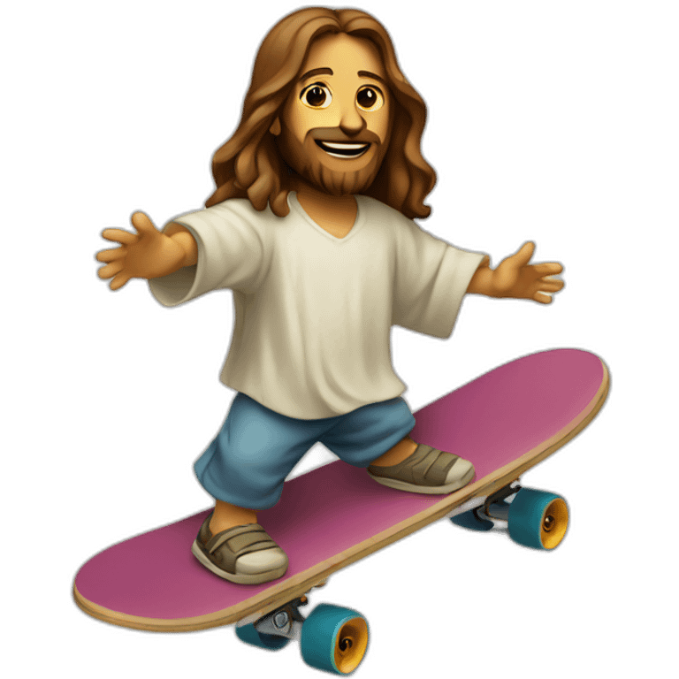 jesus christ in a skateboard emoji