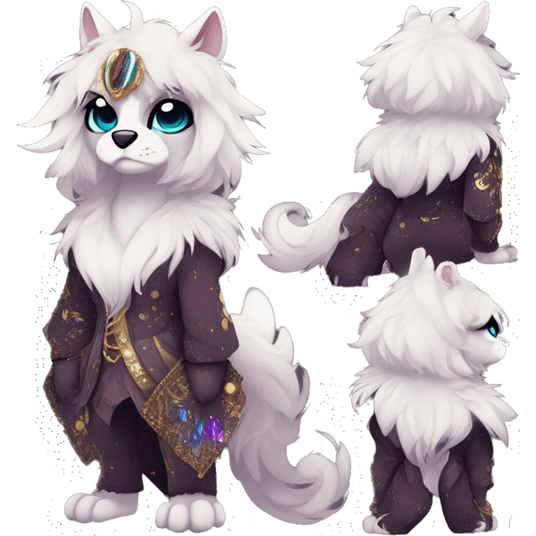 Cool cute Kawaii edgy fantasy animal sparkle fursona Fionbri by griffsnuff & LiLaiRa & Falvie full body emoji