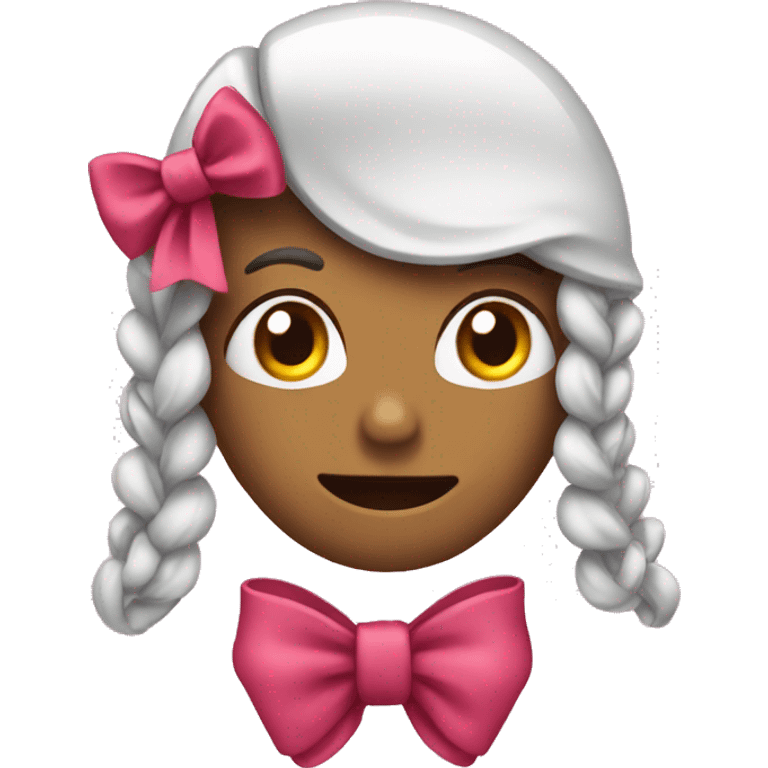 Emoji with a bow and nails emoji