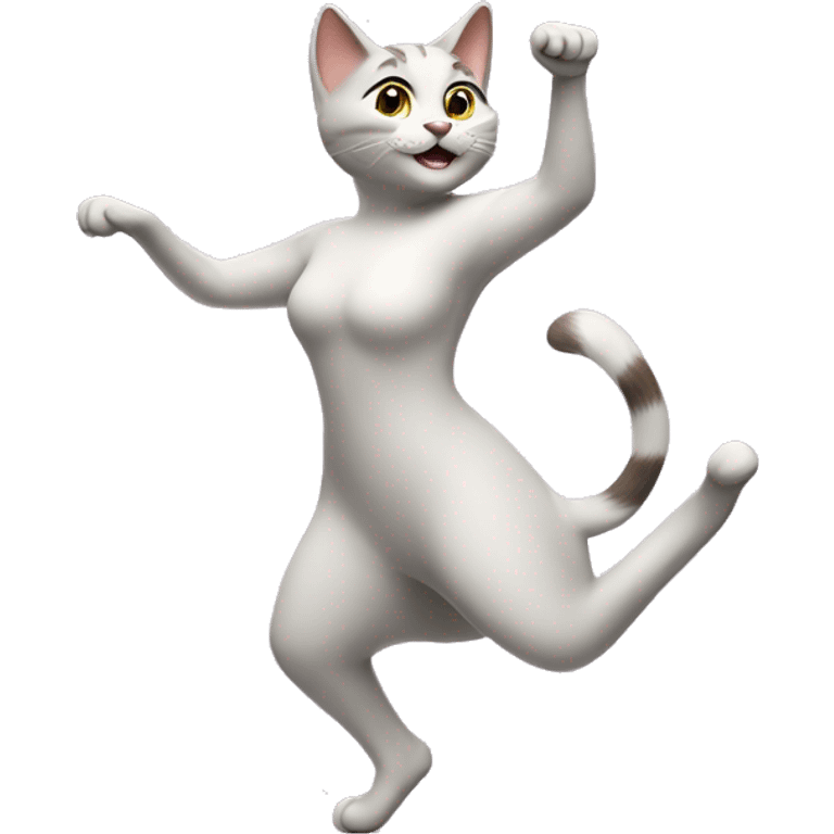 happy lady cat dancing emoji