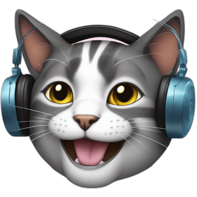 dj cat smiling emoji