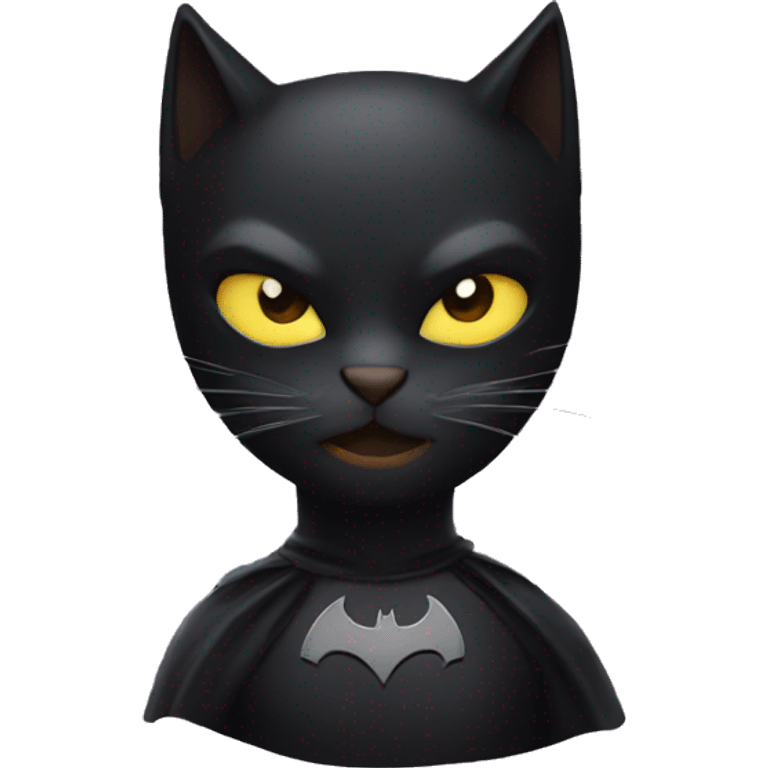 black cat wearing batman mask emoji