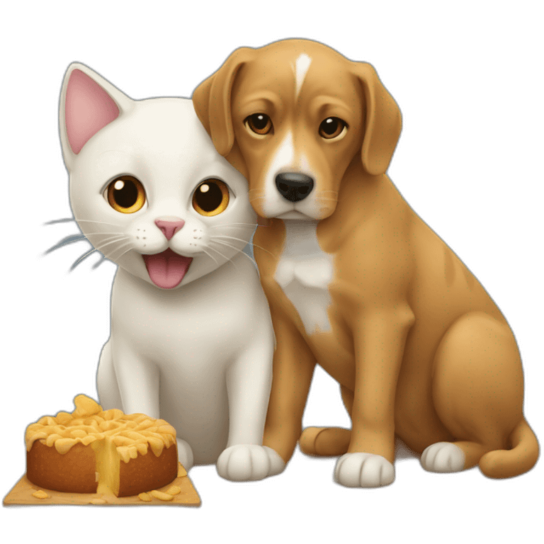 Cat eating dog emoji