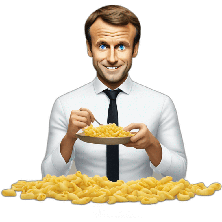 Emmanuel Macron qui mange des pâtes  emoji