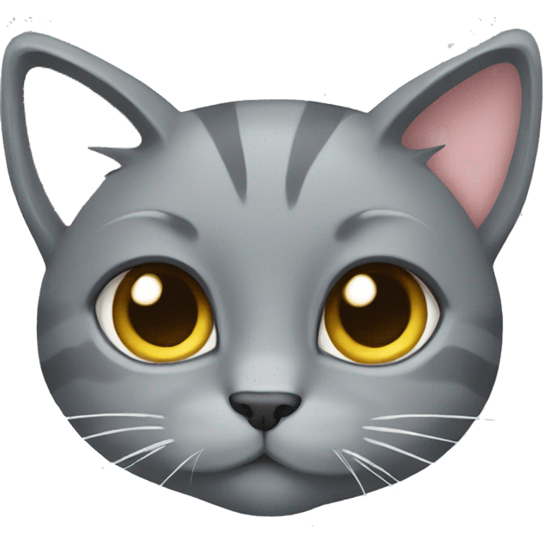 Grey cat with bow emoji