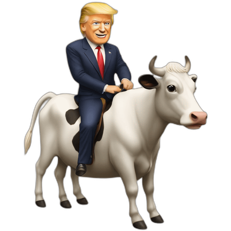 Trump riding a cow emoji