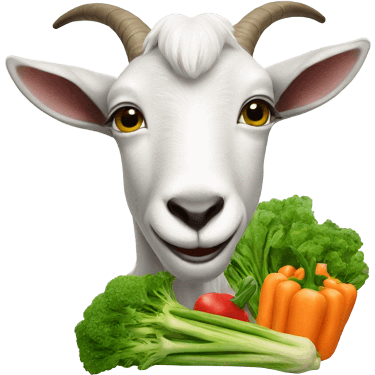 goat eating vegetables emoji