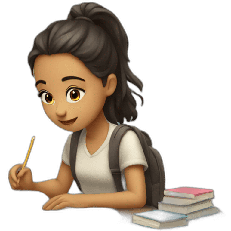 GIRL STUDYING CUTE emoji