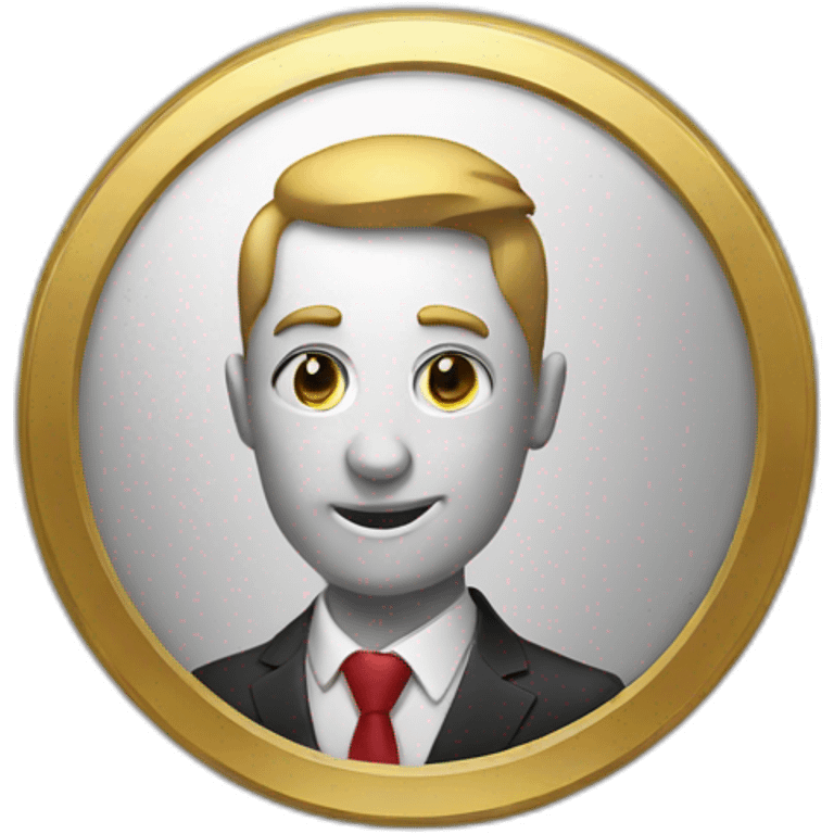 coin wearing suit emoji