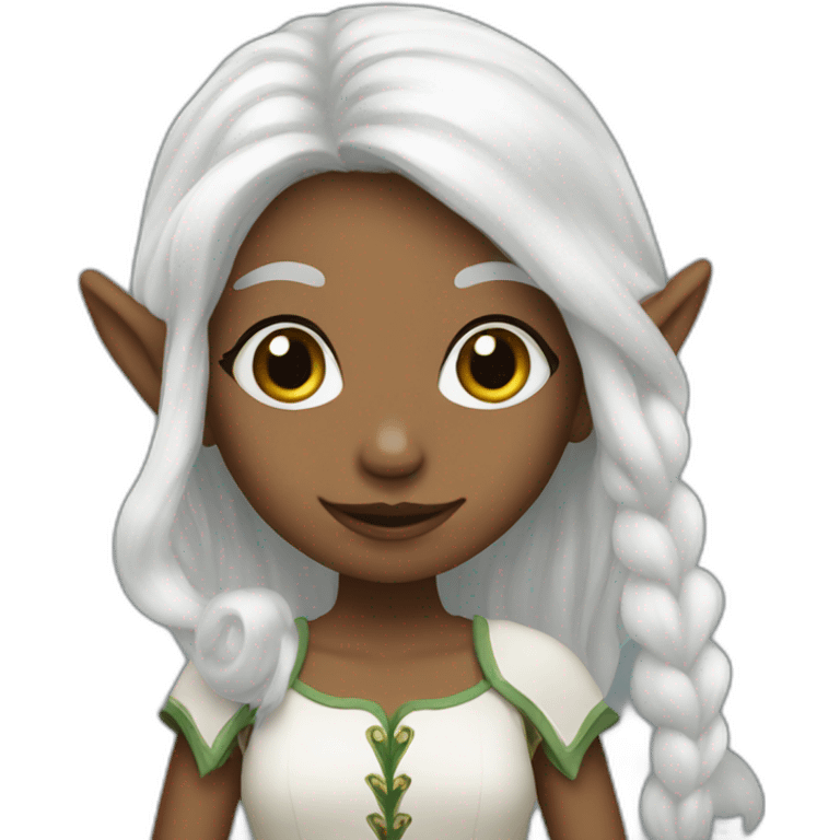 Girl elf with white hair emoji