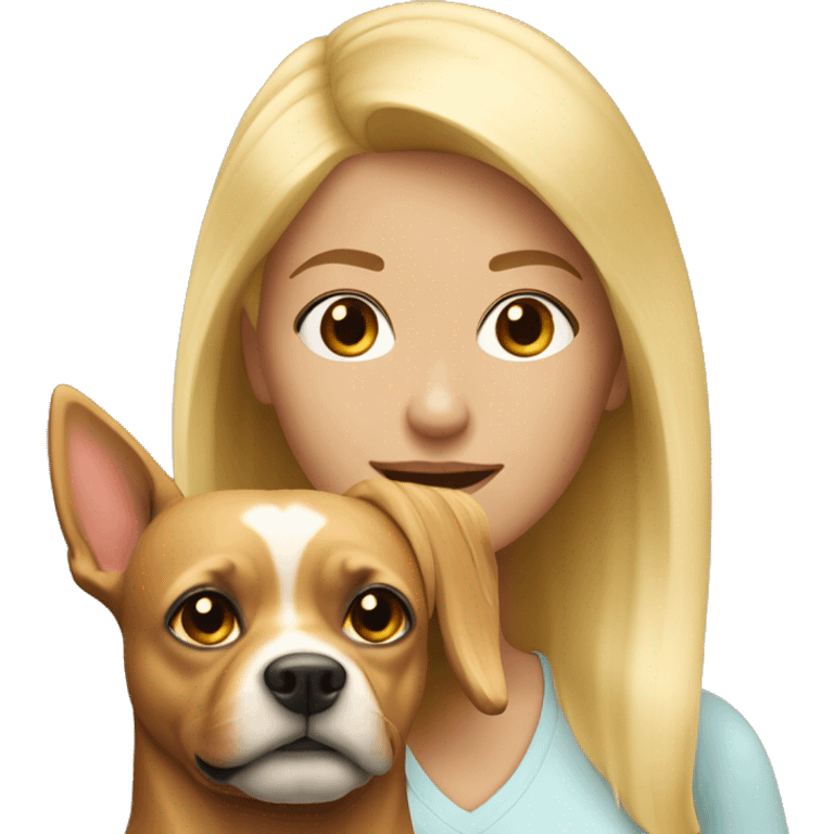 blonde with toy terrier dog emoji