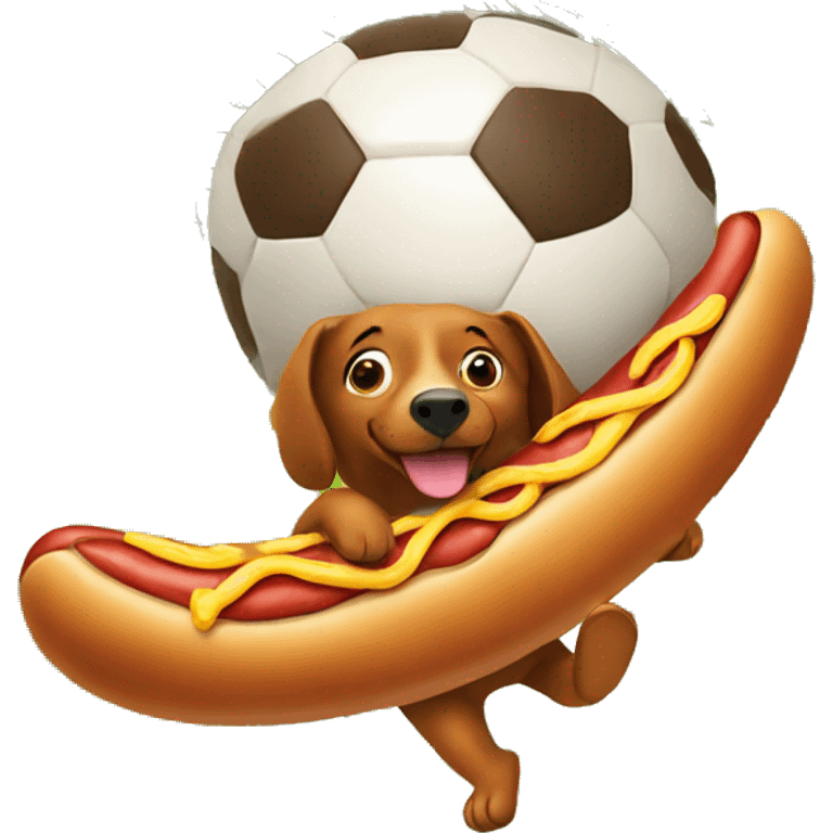 Hotdog playing soccer emoji