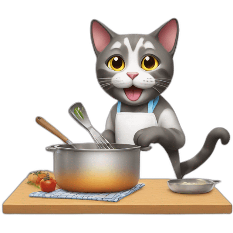 cat cooking emoji