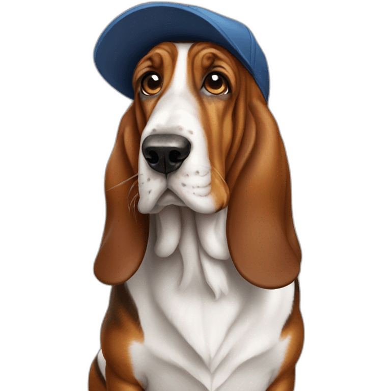 Basset hound with cap emoji