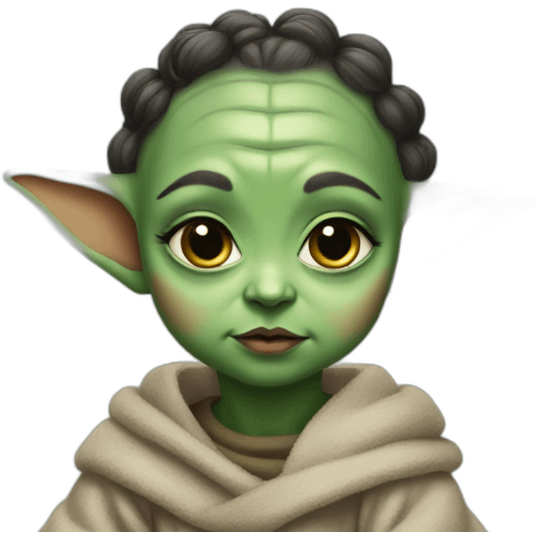 girl baby yoda makeup emoji