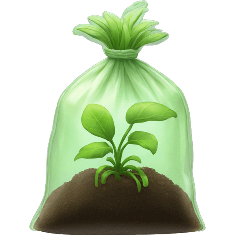 green plant in transparent bag emoji