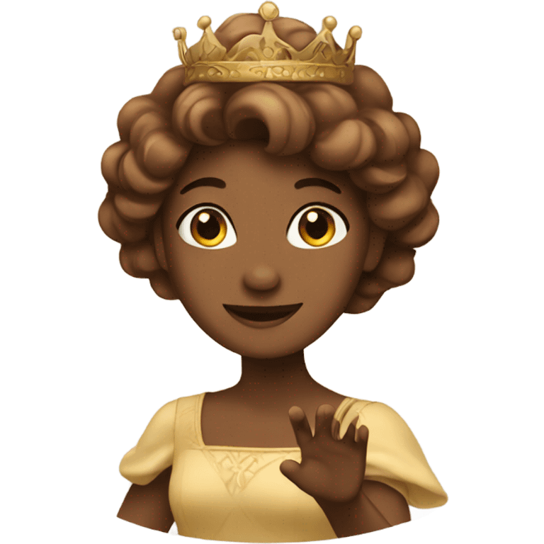 Brown Princess waving emoji