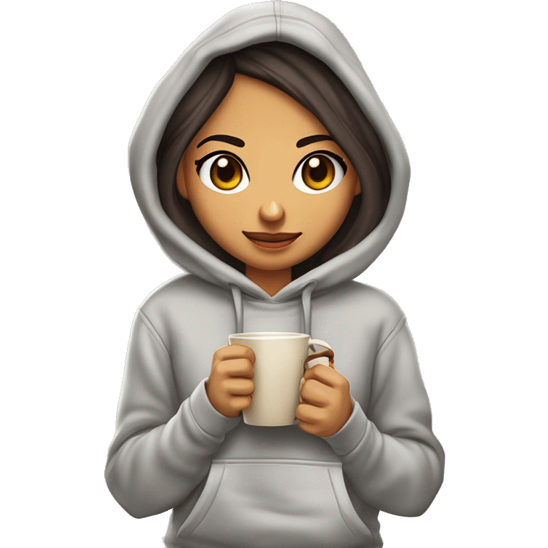 chica con orejas de borrego y cuernos de carnero de piel morena con ojos cafés cabello corto café una sudadera color paja y un borrego como logo en la sudadera tipo chibi caricatura asustado emoji