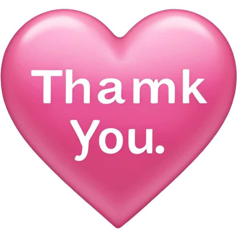 Pink heart with Thankyou emoji