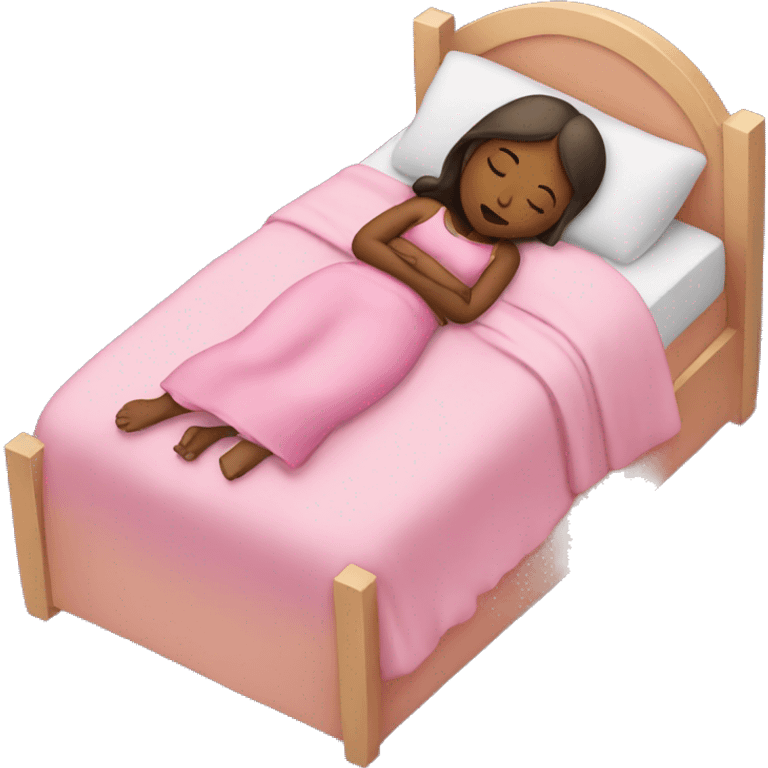 girl sleeping in a pink bed  emoji