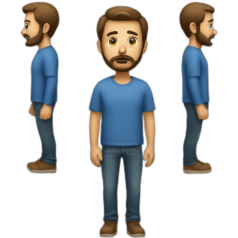 confused man with beard full body emoji