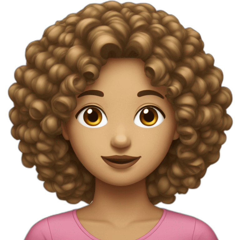 fille cheveux bouclés emoji