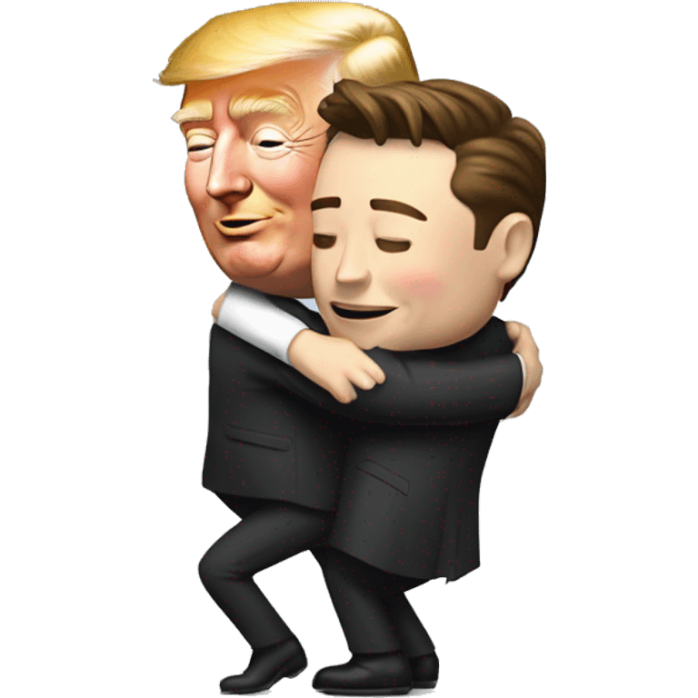 elon musk and donald trump hugging emoji