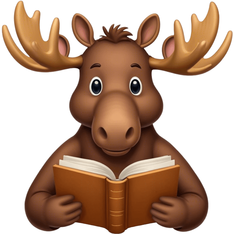 Moose reading a book emoji