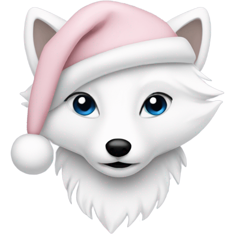 christmas arctic fox pale pink hat emoji